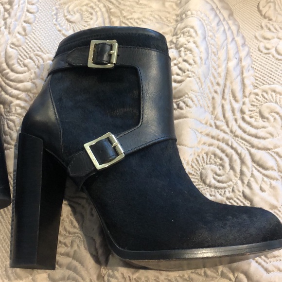 Rachel Zoe Shoes - Rachel Zoe Hair Calf Leather Gorgeous Black Booties-Sz 8.5